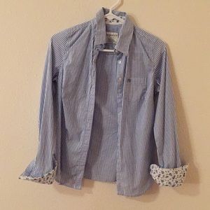 Striped Blue & White Button Down Shirt